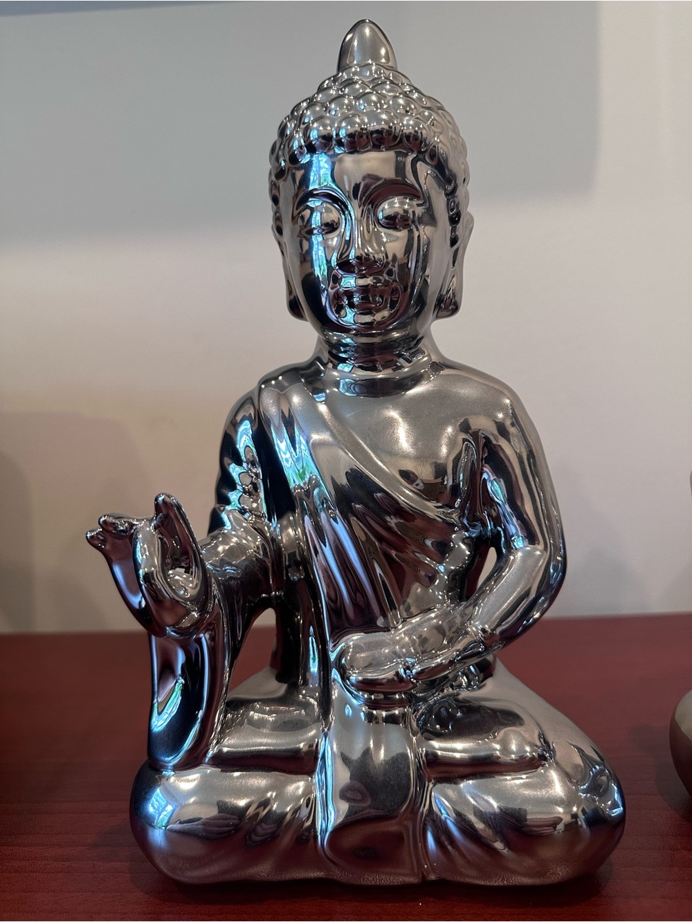 Pier 1 Imports Silver Buddha Statues Bookends Pair of Two (2) - Picture 5 of 10